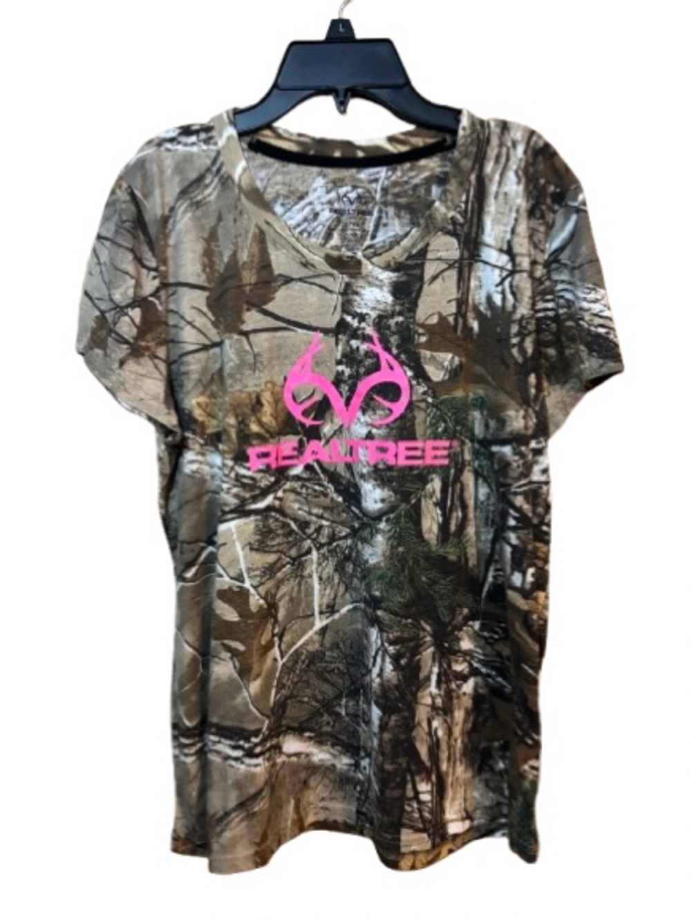 Realtree Camo Short-Sleeve Tee with Pink Logo